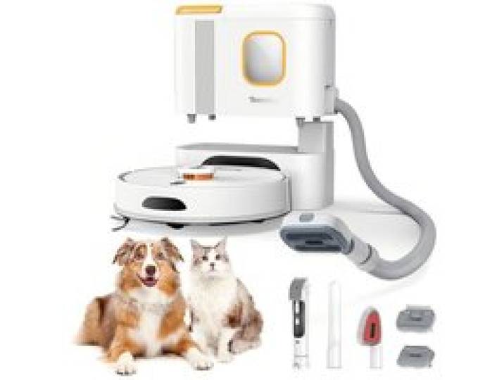 Aspirateur Robot Laveur 4-en-1 Teendow 6000 Pa avec App Navigation LDS 5000mAh 240 mins pour Aspiration