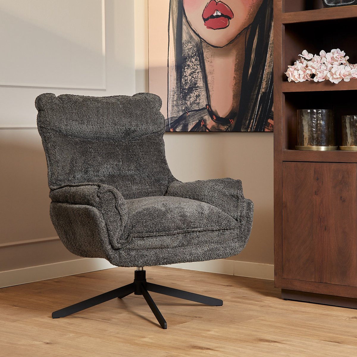 Starfurn Fauteuil Vera Grijs B/D/H: 83 x 115 x 59 cm