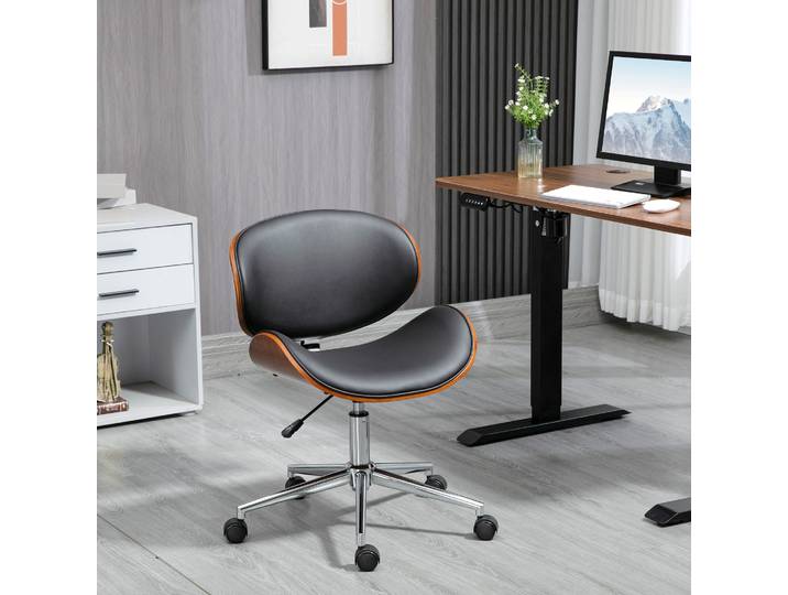 Vinsetto Chaise Bureau Bois Peuplier Vintage Pivotante