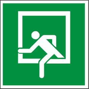 Abtec Hinweisschild DIN 4844-2 Folie, 20 x 20 cm, Rettungszeichen, Notfenster