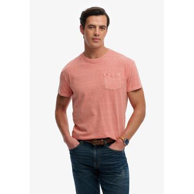 Superdry "COTTON CLASSIC LINEN PKT TEE" Baumwollmischung, relaxed fit aus luftig leichtem Baumwoll-Leinen-Mix