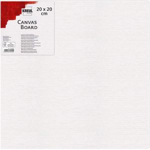 Kreul Malkarton 602020 Canvas Board, 20 x 20 cm, weiß, 4-fach grundiert, 100% Baumwolle 380 g/m²