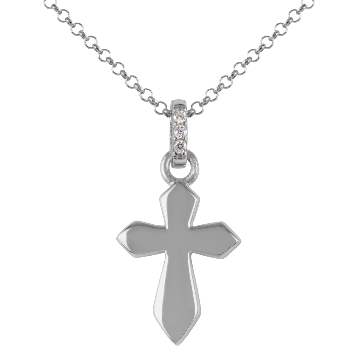 Jacques Lemans Kette Kreuz Sterlingsilber mit Zirkonia