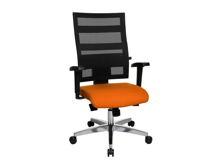Bürostuhl Topstar X-Pander mit 1D Armlehnen, Orange/Verchromt, Neu, Ergonomischer Stuhl - ideal für flexibles Arbeiten