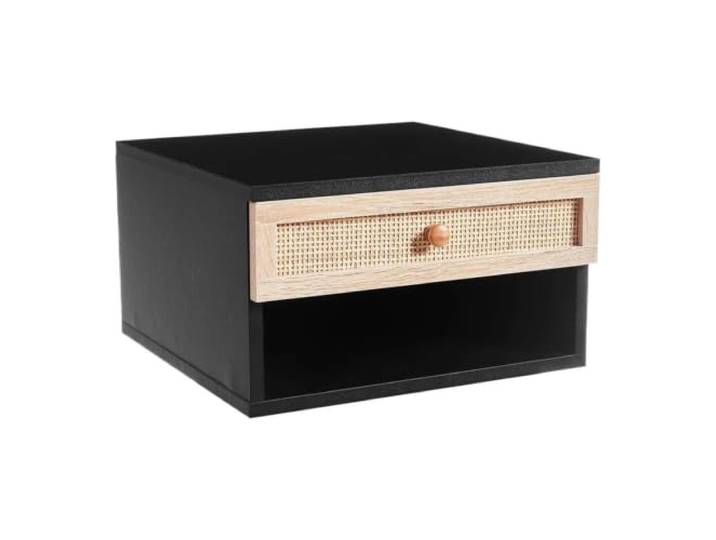 Schwimmender Nachttisch for Das Schlafzimmer Mit Pseudo-Rattan-Schublade for Wohnzimmer und Schlafzimmer