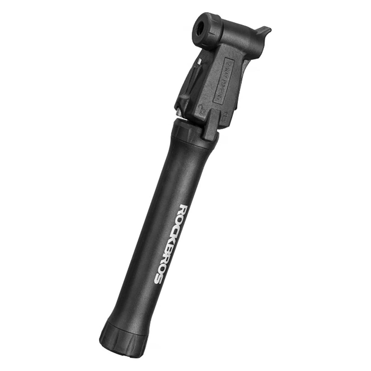 Rockbros TM-1701P 80 PSI Mini-Fahrradpumpe für Presta- und Schrader-Ventile - Schwarz (74710059)