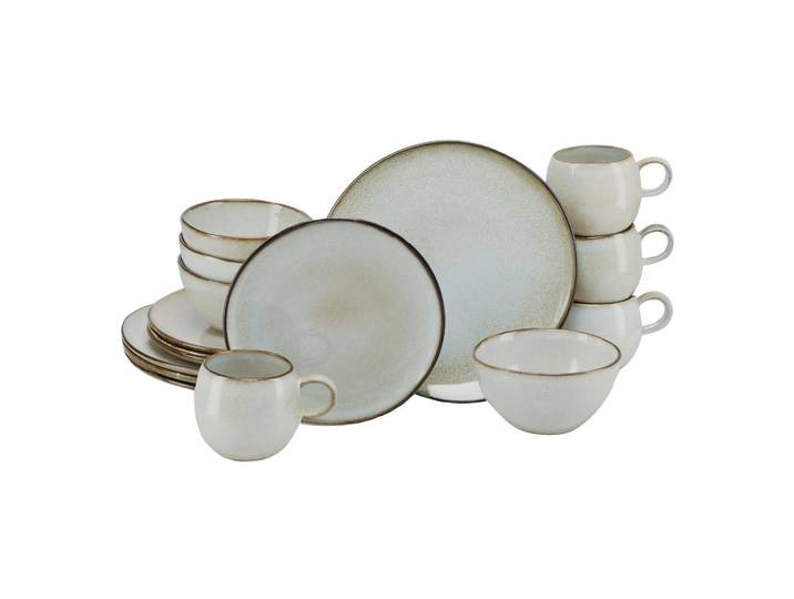 Creatable Kombiservice Stone Town Grey, Hellgrau, Keramik, 16-teilig, 400 ml,600 ml, stapelbar, Essen & Trinken, Geschirr, Geschirr-Sets, Kombiservice