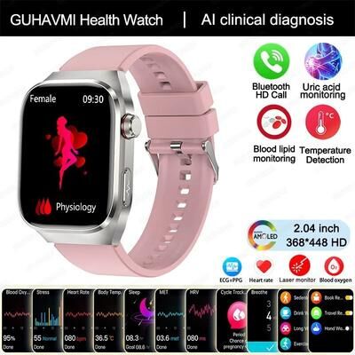 Uplifted Finds 2025 Uric Acid & Blood Fat Smartwatch   ECG+PPG Laser Health Care   Executive Metabolic Monitoring Suite pink