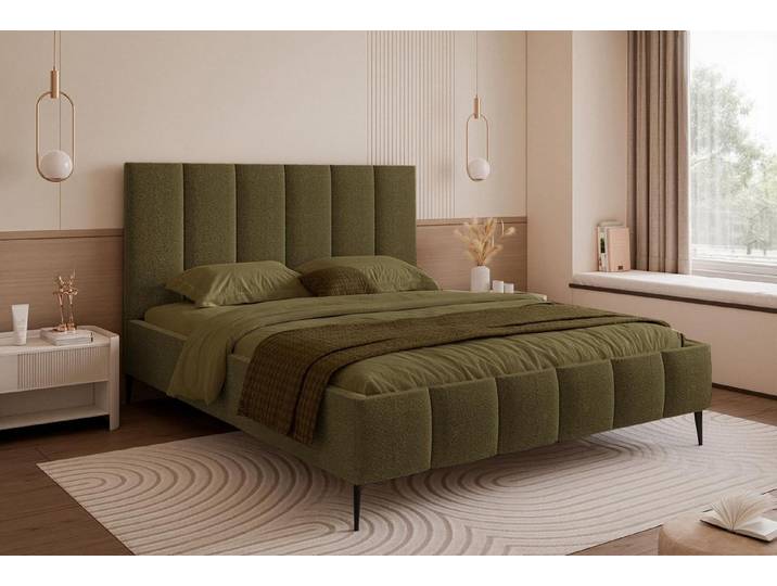 Compleo Polsterbett auf hohen Füßen, Designer bett, Klassisches Design, Viele Farben und Größen zur Auswahl