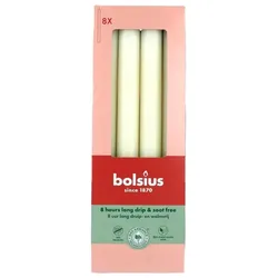 Bolsius, Kerzen, Tapered Dinner Candles 23cm Ivory (8x)