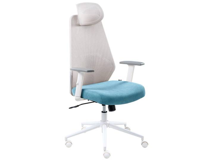 Beliani Bürostuhl Blaugrün Oryn, Hellgrau, 71x111x65 cm, Büromöbel, Bürostühle, Drehstühle