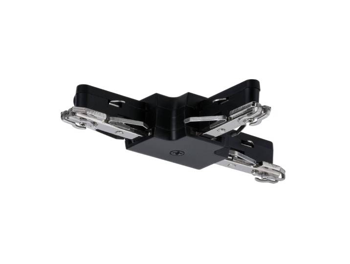 Paulmann URail T-Verbinder starr schwarz matt, schwarz, für Wohn- / Esszimmer, Kunststoff, Modern