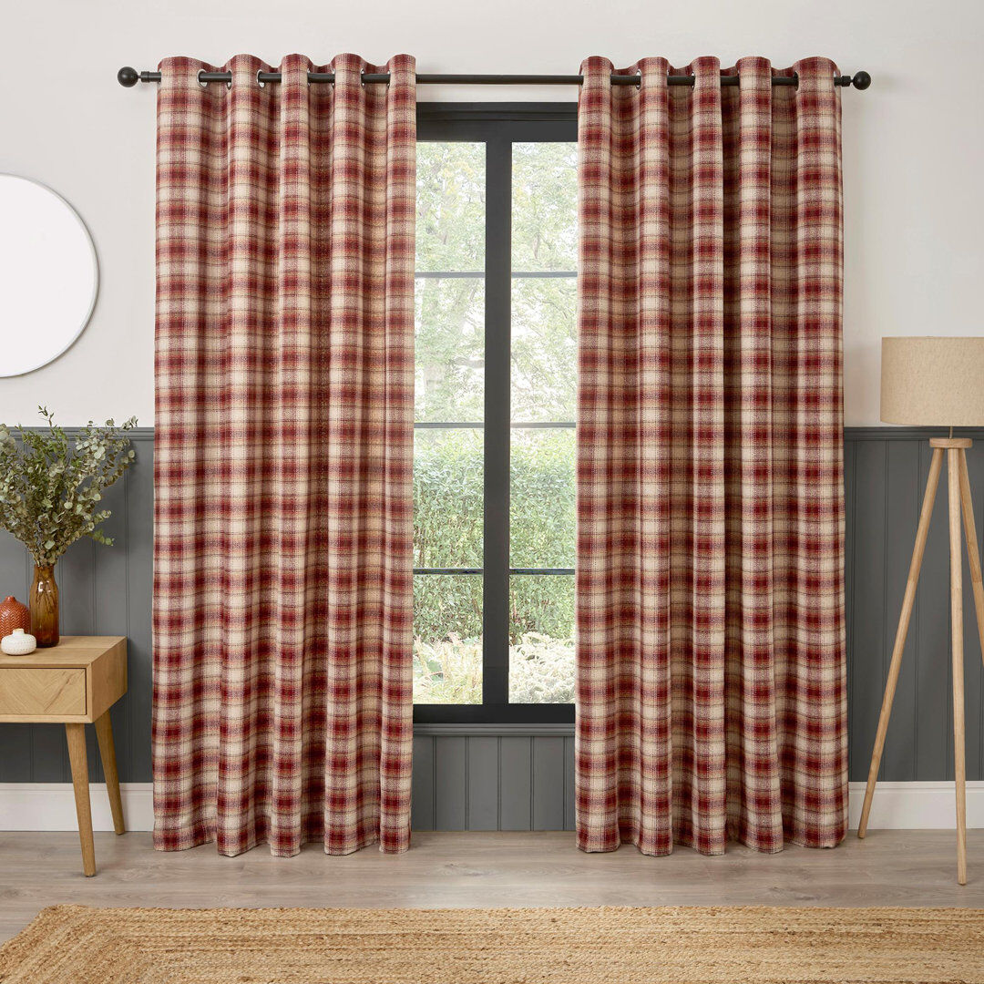 Brambly Cottage Semi Sheer Curtain Red 229cm Width x 183cm Drop