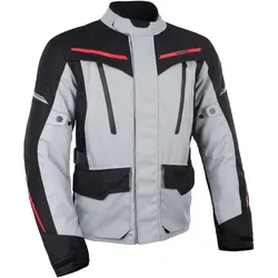 Oxford, Motorradjacke, Herren Metro 2.0 Motorradjacke, Grau/Schwarz/Rot, S (Herren, S)
