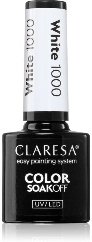 Claresa SoakOff UV/LED Color White gel nail polish shade 1000 5 g
