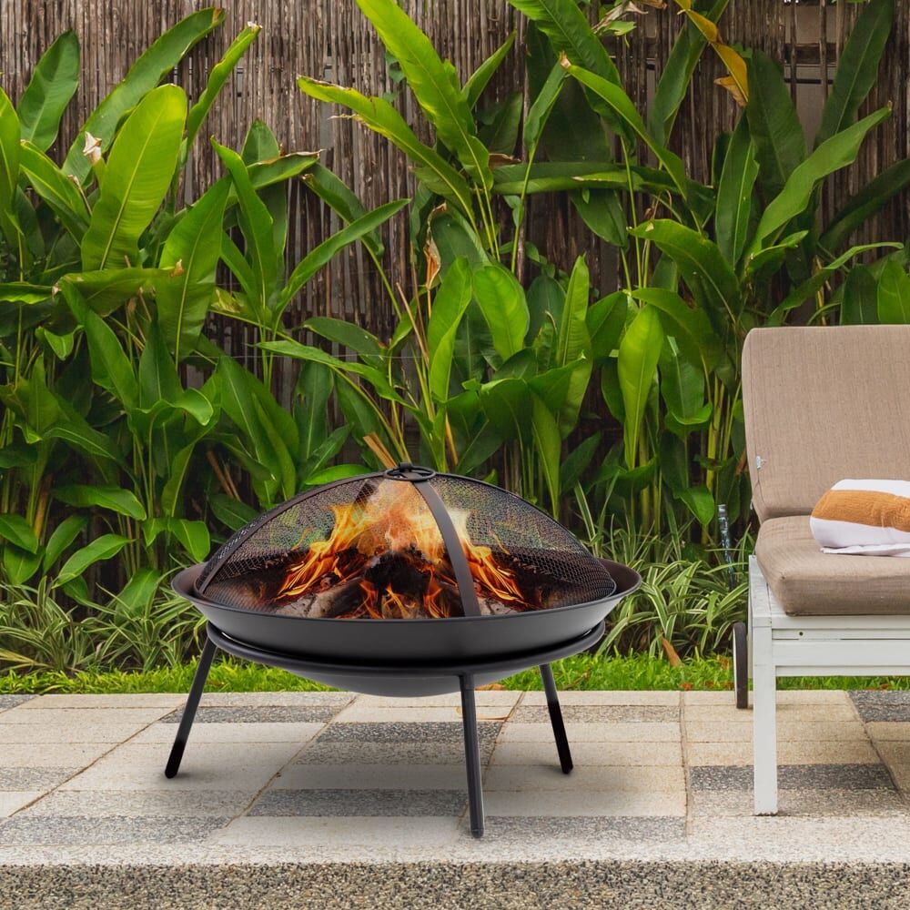 Outsunny Brasero exterior 47x47x33 cm negro