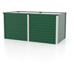 Vitavia Hochbeet Meta 96 x 188 cm rechteckig - 950/1300 l 86 cm Seegrasgrün mit alufarbenen Profilen