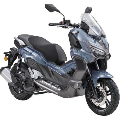 Motorroller PRIKE "PRIKE XDV 125, E5+, Adventure, ADV Roller", blau (blau, schwarz), Motorroller, ohne Topcase, 95 km/h, ABS, Windschutz, Heizgriffe, USB, EFI, digitales Display, B:78cm H:127cm L:196cm