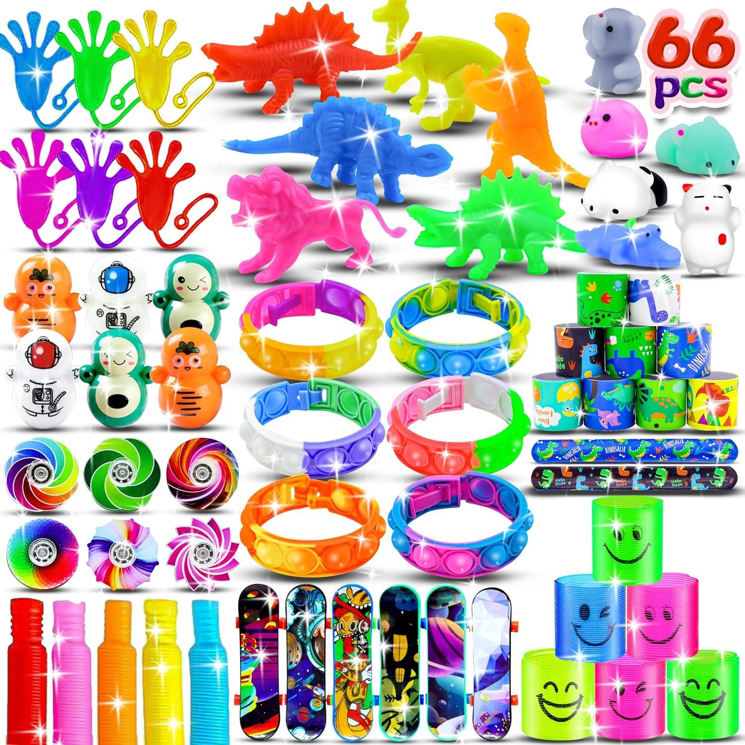 66-delige Kinder Verjaardagscadeau Set met Fidget Speelgoed en Feestartikelen voor Goodie Bags