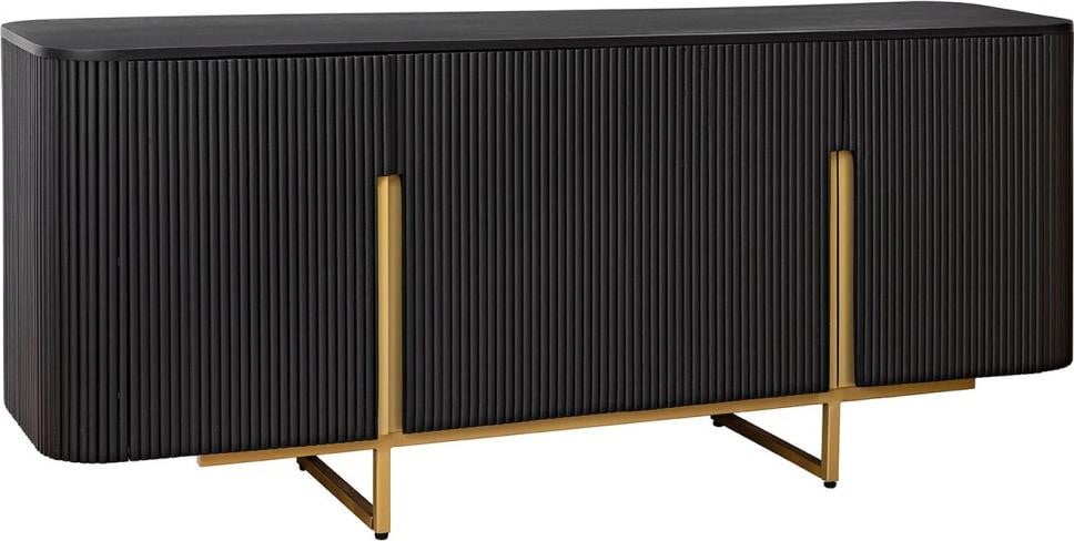 Meublorama Buffet Orion 160 cm - Zwart en Goud - 4 Deuren