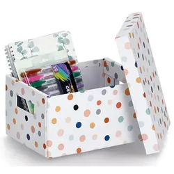 Zeller Dots Aufbewahrungsbox weiß