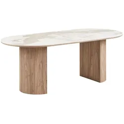 Esstisch Veria 210 x 100 cm Keramik Weiß