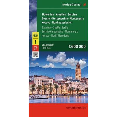 freytag & berndt Straßenkarte Slowenien - Kroatien - Serbien - Bosnien-Herzegowina - Montenegro - Kosovo - Nordmazedonien 1:600.000, Sonstige von ,
