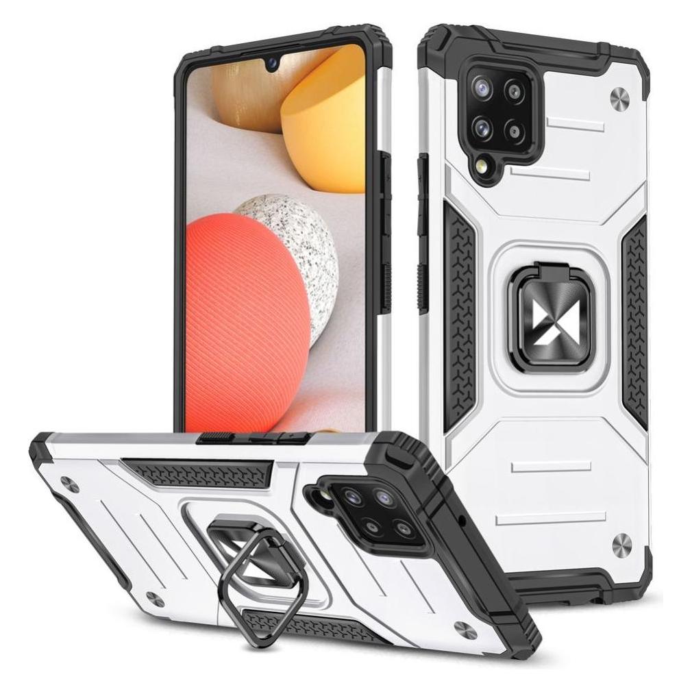 Wozinsky Ring Armor Case Kickstand Tough Rugged Cover for Samsung Galaxy A42 5G silver (Samsung Galaxy A42 5G) (Wozinsky Ring Armor Samsung A42 5G Silver)