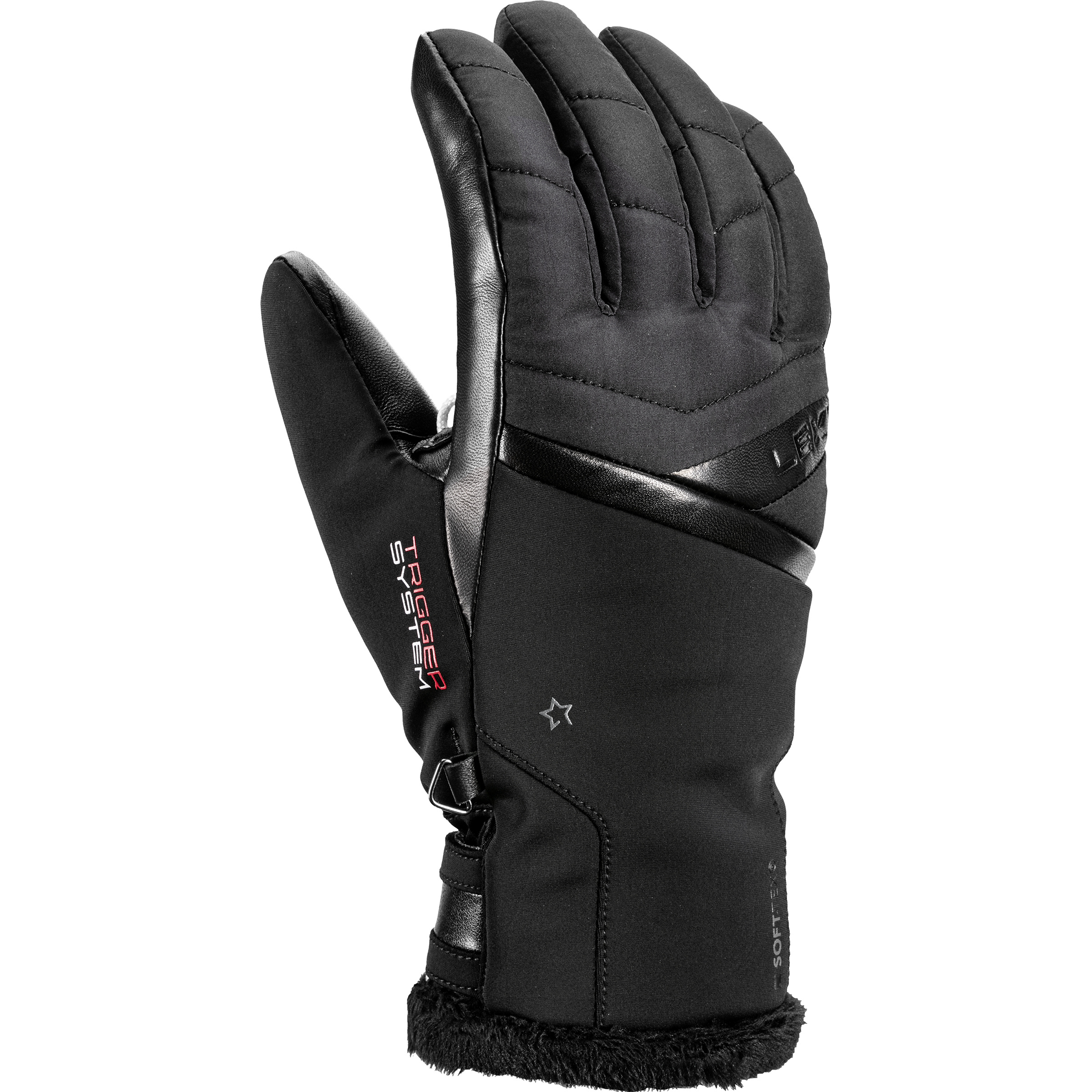 Leki Snowfox 3D Damen Skihandschuhe schwarz Größe 8.5 Skifahren Elastisch Wasserabweisend
