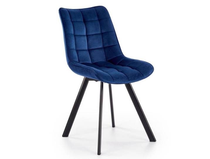 Chaise contemporaine en velours de polyester bleu