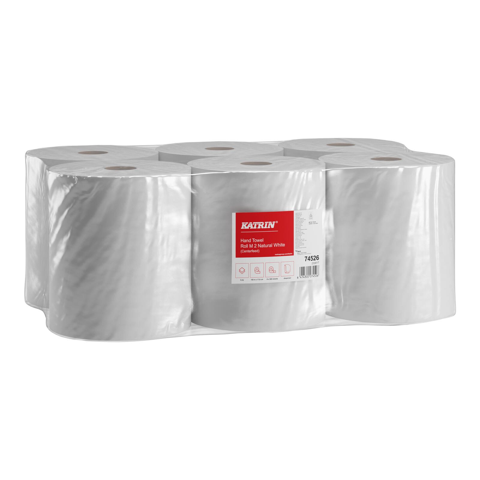 KATRIN® Centerfeed Handtuchrollen 2-lagig Naturweiß 74526