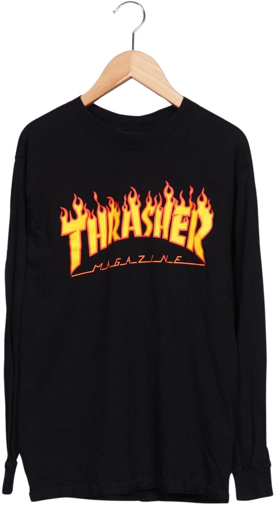 Thrasher Herren Langarmshirt, Schwarz, Gr. S, Baumwolle - Second Hand