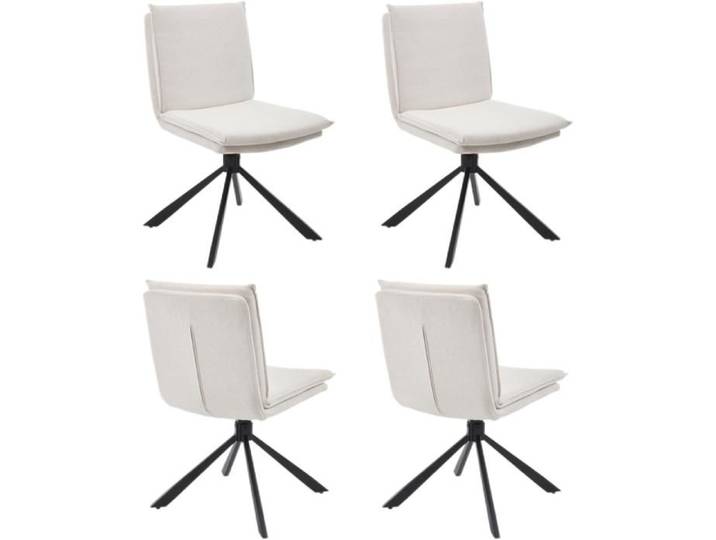 chairus Chaise de Salle à Manger Lot de 4 Chaise Salle à Manger Pivotante Chaise de Cuisine Rembourrée pour Salon Chenille Blanc