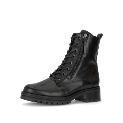 Schnürstiefelette GABOR "Schnürstiefelette", Damen, Gr. 42,5, schwarz, Schuhe Schnürstiefelette