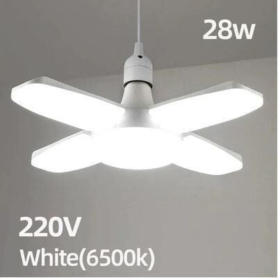 Uplift Picks Foldable LED Garage Light E27 High Brightness Fan Blade Bulb 6500K Ceiling Light 220v