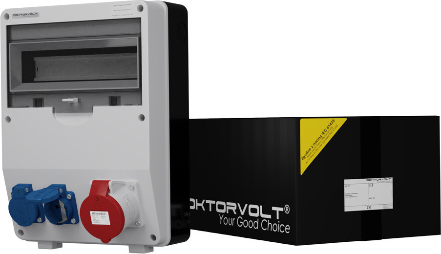 Doktorvolt Bouwstroomverdeeler TD 1x32A 2x230V Mennekes model 6770