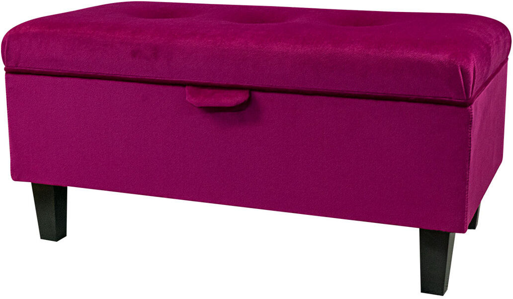 Beaumont Upholstered Bench with Flip Top Pink 34.29cm H X 69.85cm W X 39.37cm D