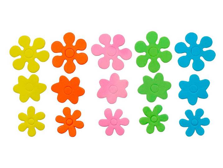 Glorex Moosgummi Sticker Blumen 72 Stück