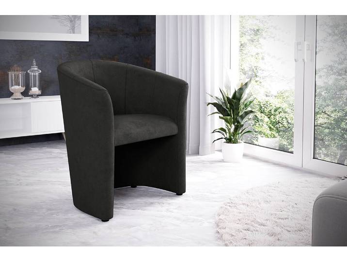 Cocktailsessel Sinclair Grau Microfaser Enza 66 x 75 x 56cm