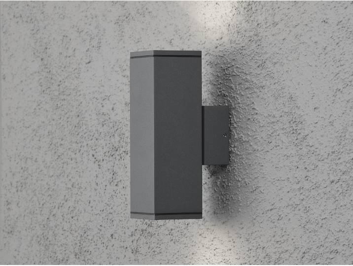 Konstsmide Monza Up & Down Anthrazitfarben lackiertes Aluminium, klares Glas, Reflektor 7907-370