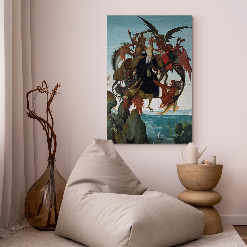 home24 Canvas afbeelding Torment Saint Anthony groen/multicolor B: 80 cm, H: 120 cm