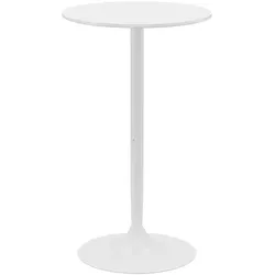 STILVORA Bartisch rund Weiß 60x60x102  mit lackierter MDF Tischplatte und Stahlgestell, höhenoptimiert für Barhocker, kompakt und pflegeleicht