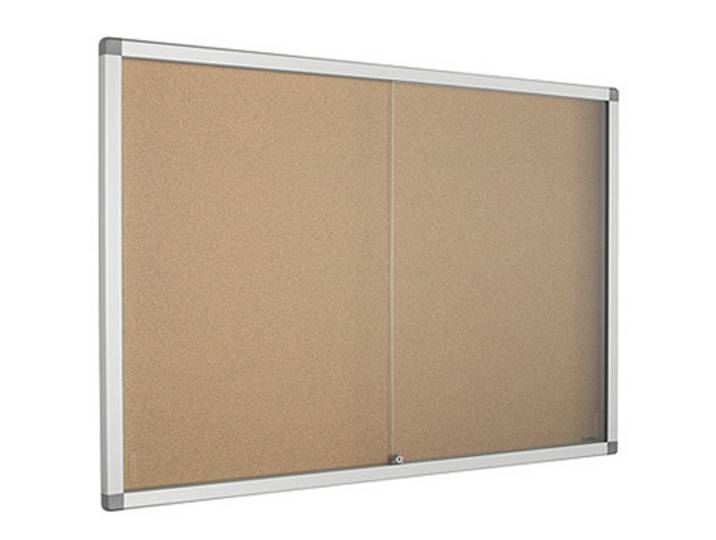 Planorga Vitrine d'affichage intérieur 18 feuilles A4 - Porte coulissante - Fond liège