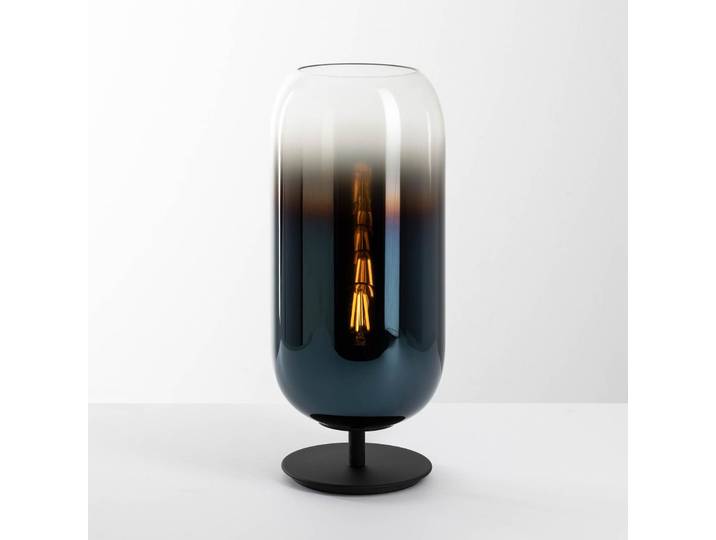 Gople Mini Tischleuchte Blue Sapphire/Black - Artemide - Wohnzimmer - Design - Glas - Mit Schirm