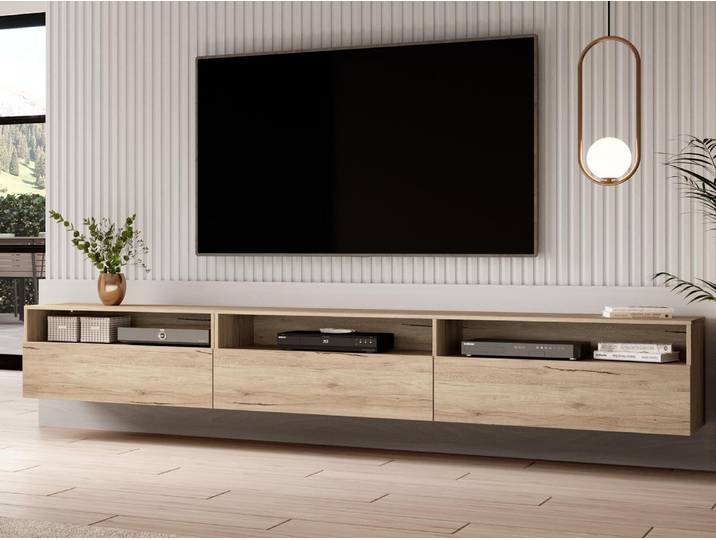 Meuble tv-hifi BABEL II 3 portes 3 niches sanremo