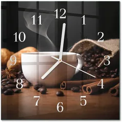 WANDUHR aus Glas 30x30 cm - Kaffee