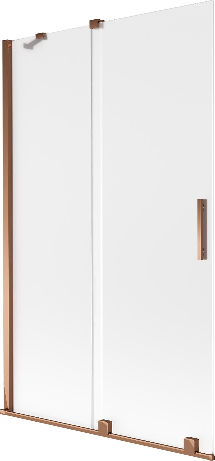Mexen Velar 2-flügelige, verschiebbare Badewannenfaltwand 110 x 150 cm, satiniert, Roségold - 896-110-000-31-60