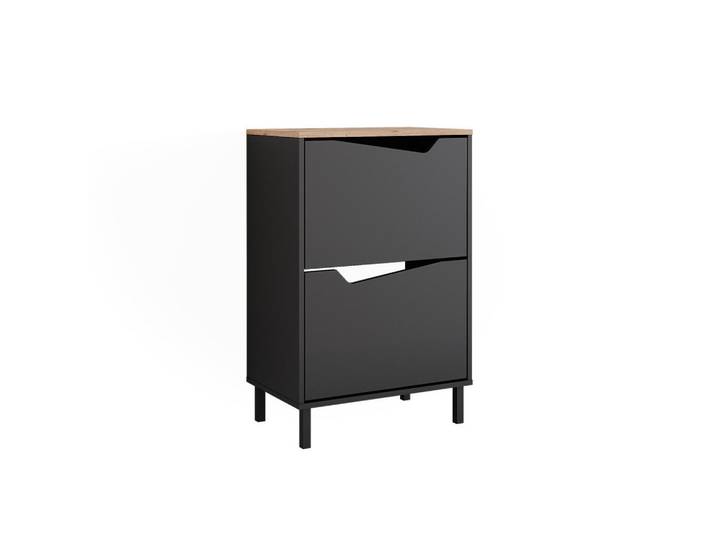 Vicco Schuhkipper Marelle Anthrazit/Artisan 60 x 91.6 cm mit 2 Fächern, Anthrazit, Eiche Artisan, Rechteckig, 60x91.6x38 cm, Garderobe, Schuhaufbewahrung, Schuhkipper
