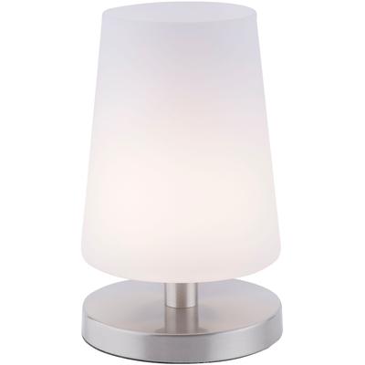 PAUL NEUHAUS LED Tischleuchte "Sonja", grau (stahlfarben), 1, Ø 14,5cm H: 23cm, 1 Stk., Leuchten, 3-Stufen Touchdimmer, Nachttischleuchte