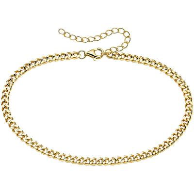 Fußkette "Schmuck Geschenk Silber 925 Panzerfusskettechen", gold (gelbgoldfarben), ANISTON JEWELRY & WATCHES, Fußketten, Damen, Silber 925 (Sterlingsilber)